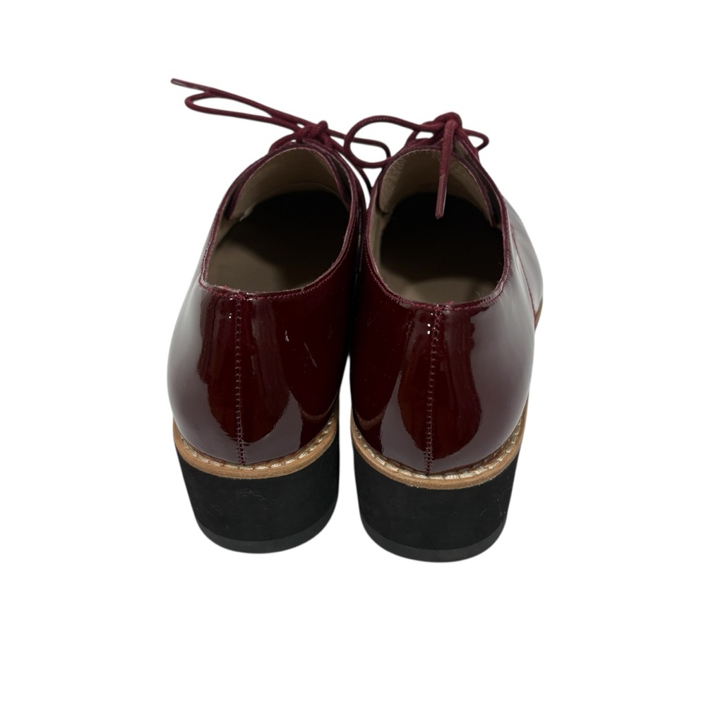 EILEEN FISHER Eddy Derby Shiny Patent Red loafers shoes 6.5 - Picture 6 of 9